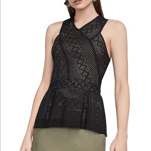 BCBG “Hanne” Geometric Lace Top